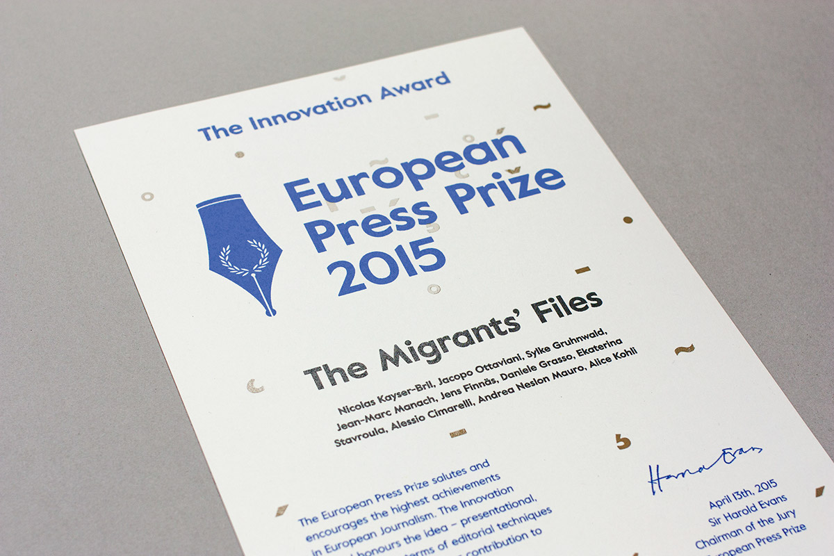 European Press Prize Cometa award visual identity identity Webdesign development language Europe diacritics Journalist