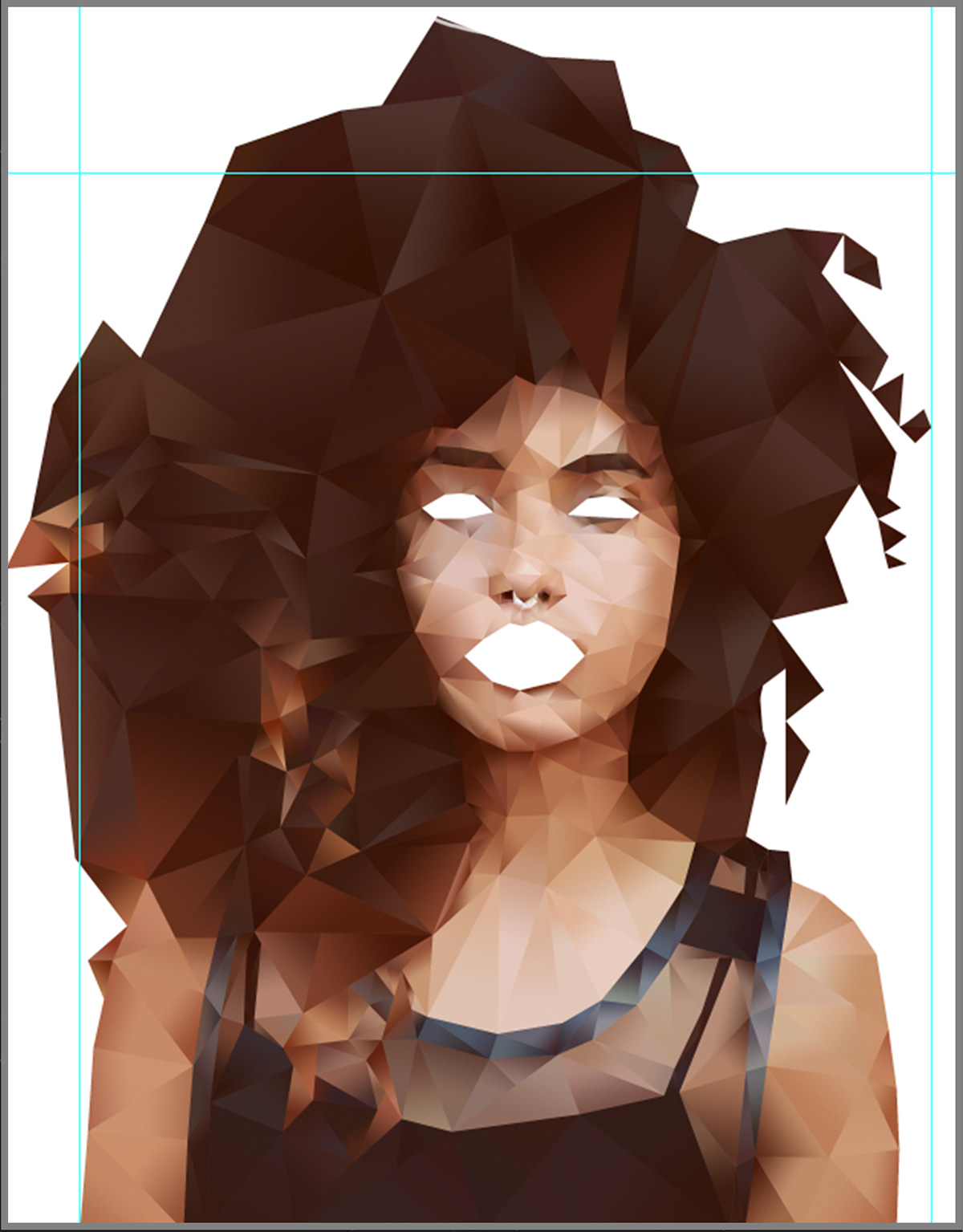 digitalart digital portrait vector photoshop Illustrator Polygons hair women color