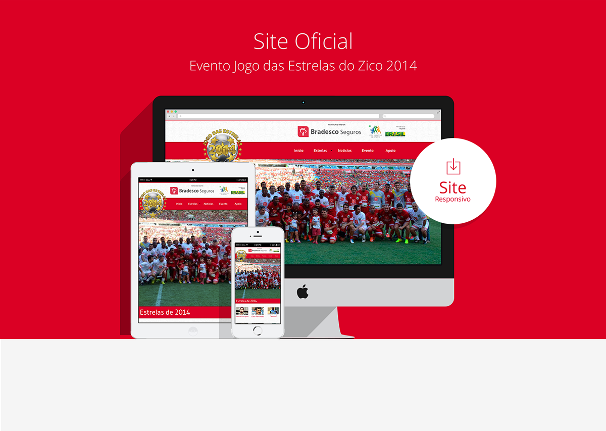Web design creation development criação desenvolvimento novidade site jogo Das Estrelas eventos futebol soccer