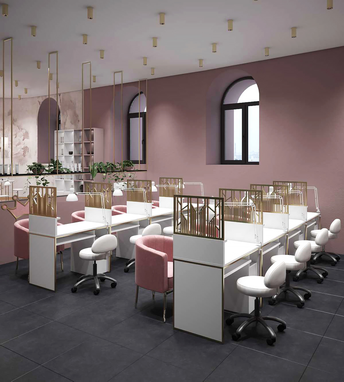 beauty salon nails nails design salon Дизайн салона красоты розовый салон салон салон красоты