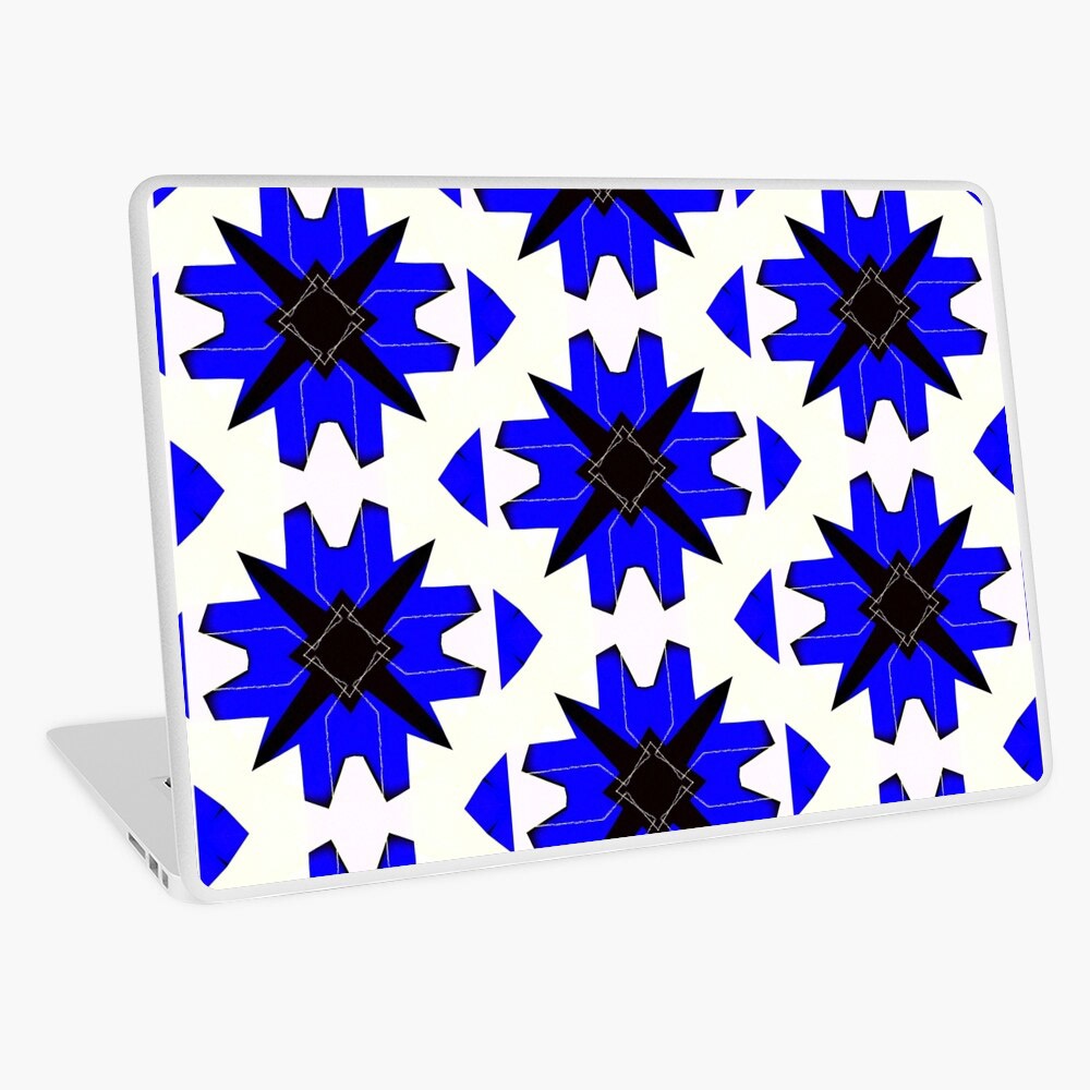 tribal Fleurs Etoile Art abstrait  bleu motif imprimé pattern Repetition tatouage