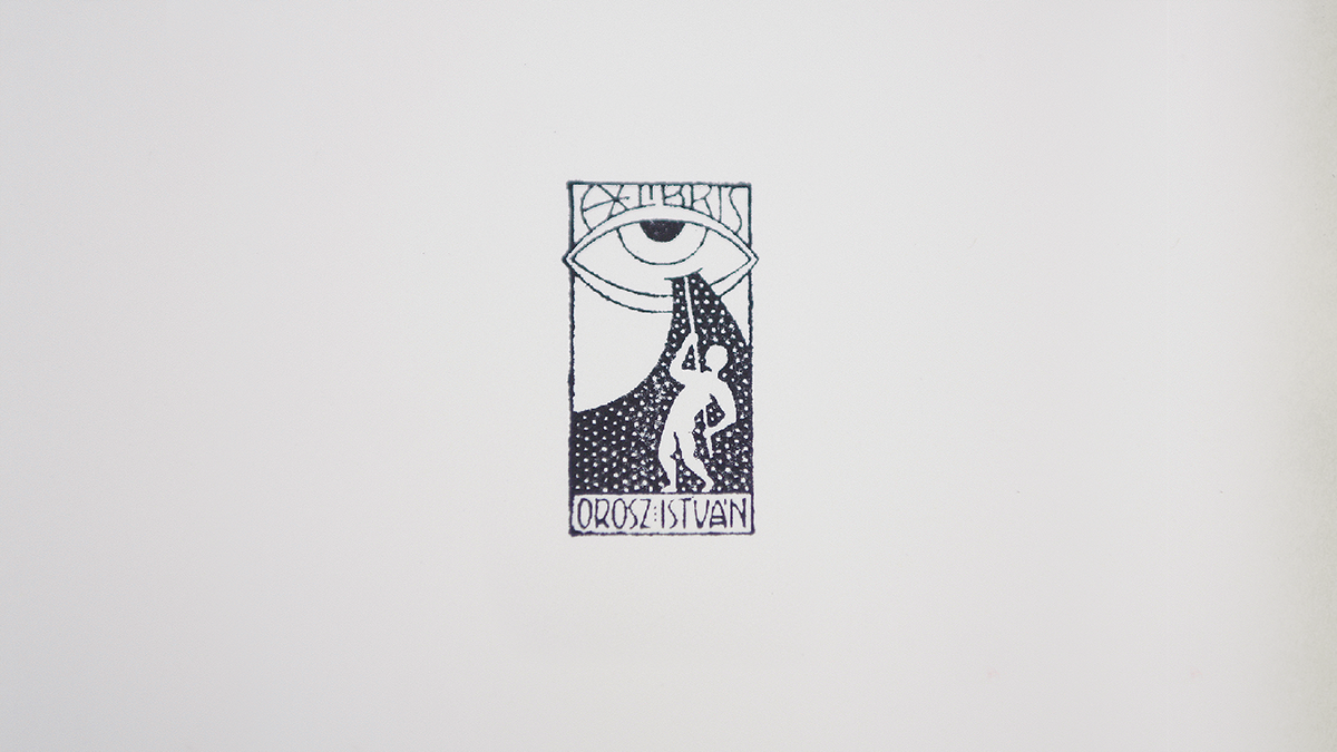 Ex Libris stamp bookplate animal mythology deer pigeon knight book mouse bird raven creature figure DANCE  