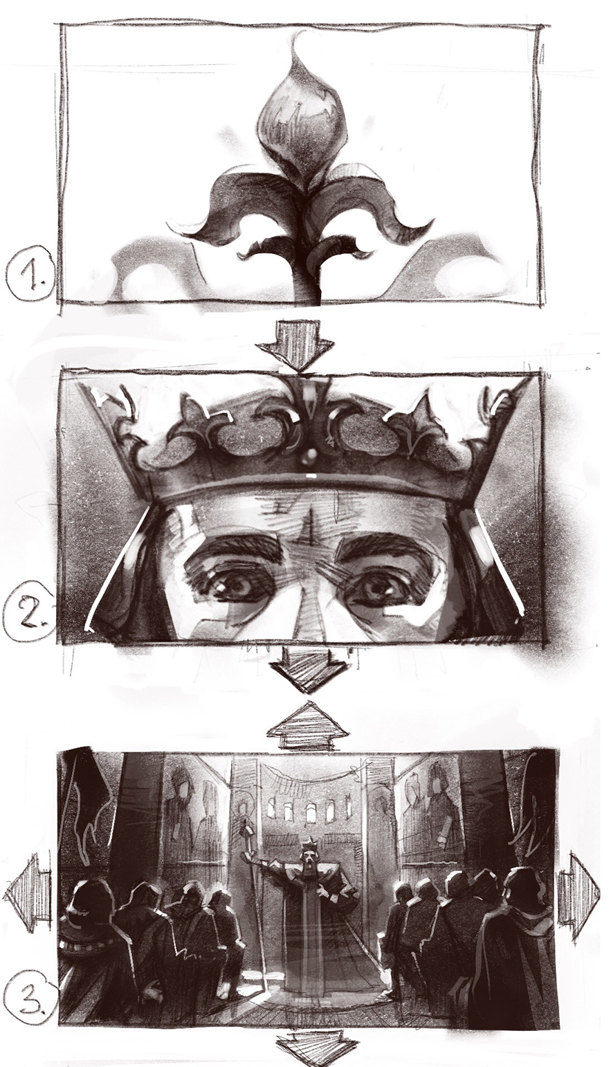 king coronation medieval Stefan animation  2D cutout crown banner