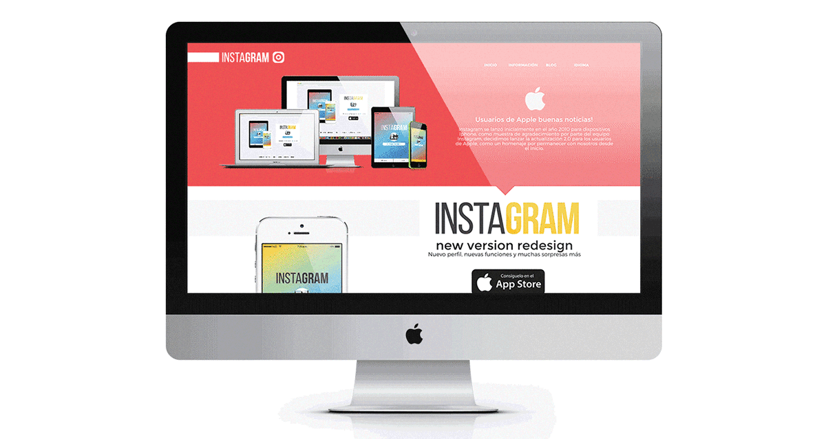 UI Web Design  instagram minimal Guatemala landing page url redesign app