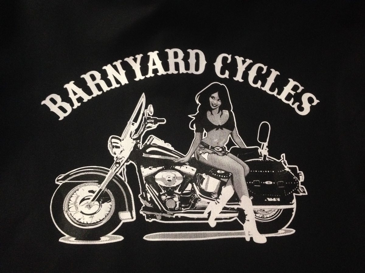 Screenprinting country motorcycle Barnyard Cycles Full Service Shop
