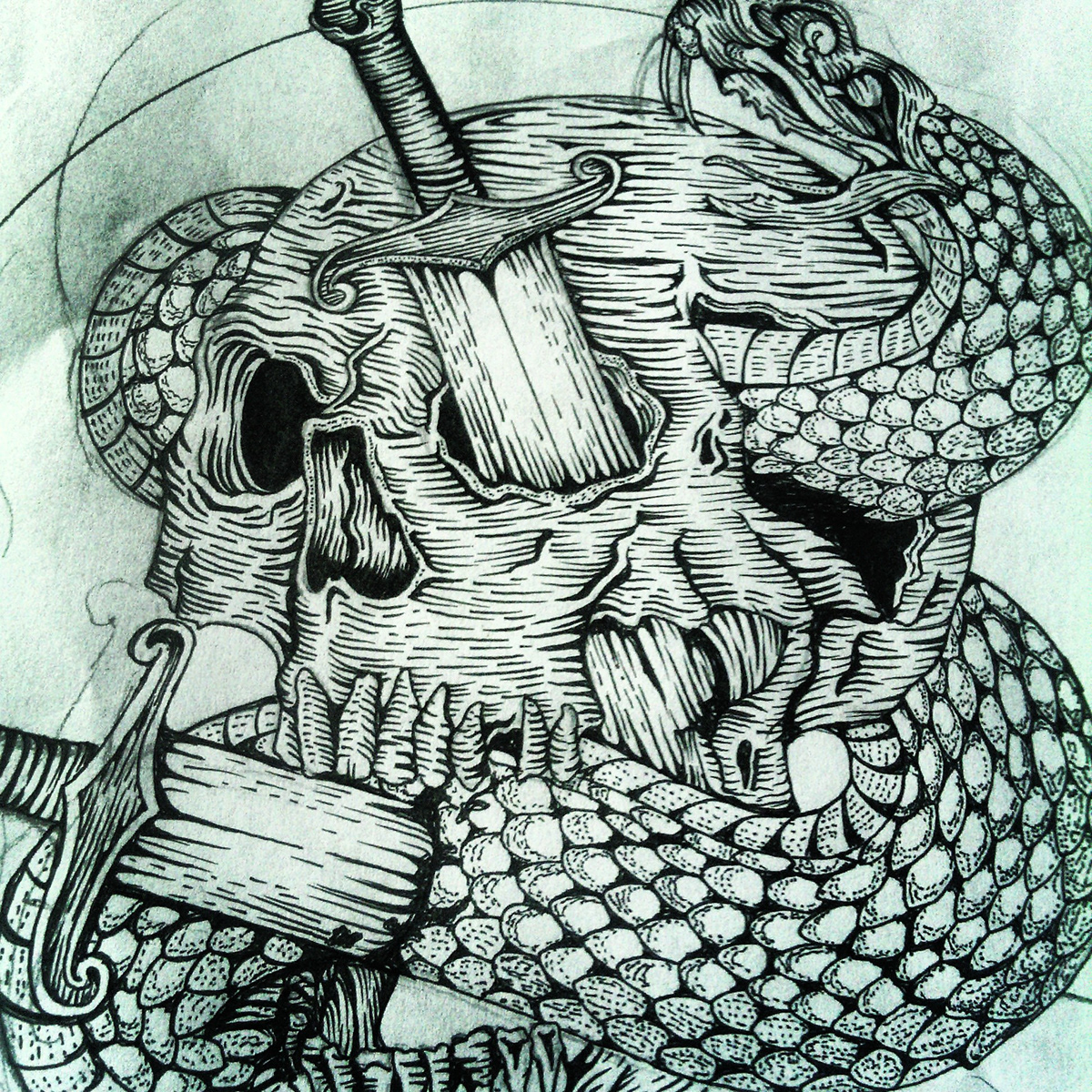 #snake   #skull #sword 