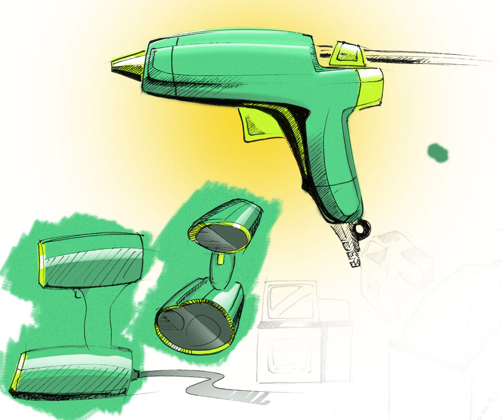 sketch Digital Sketch Tablet Sketch Glue Gun product drawing product illustartion