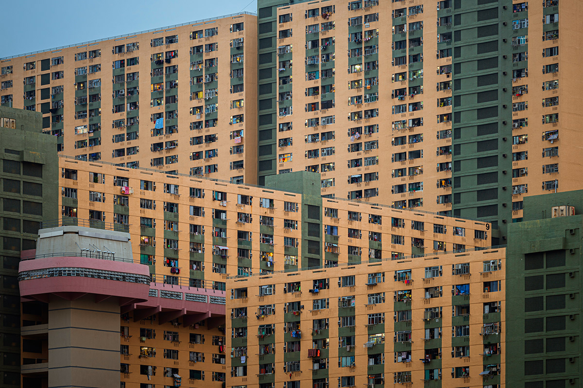 Hong Kong public housing architecture photo series Peter Stewart urban density cityscape buildings 香港 look up