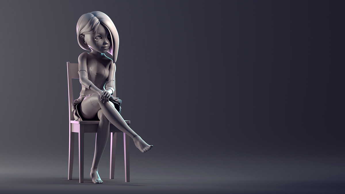 lighting posing chara design 3D woman girl