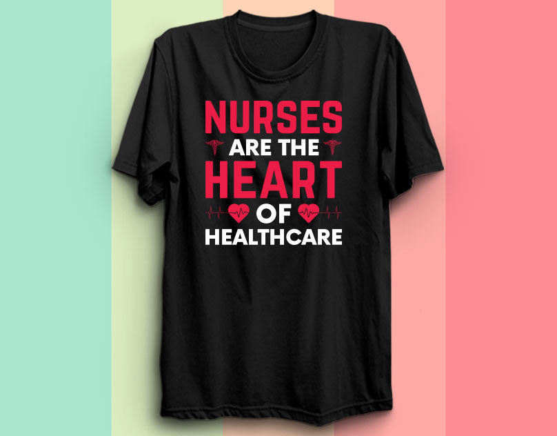 nurses are heart healthcare T Shirt design vector love   sign red the