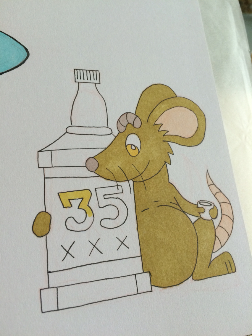 rat Birthday card Marker ink race car paper Whiskey Whisky drink animal doodle sketch process artist