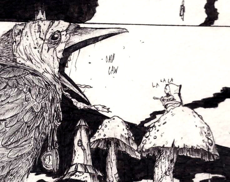sketching raven irish dark dublin ink Fineliners black story imaginative detail
