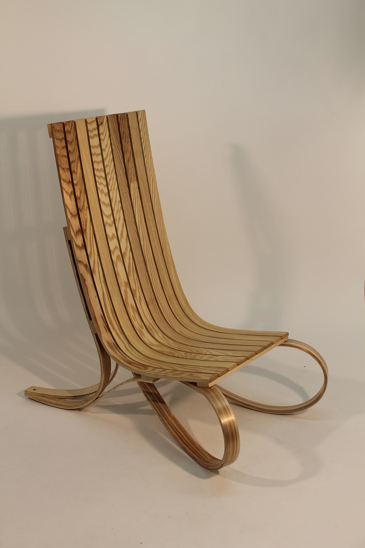 Sculptural seat ash woodwork seat chair steambending Lamination