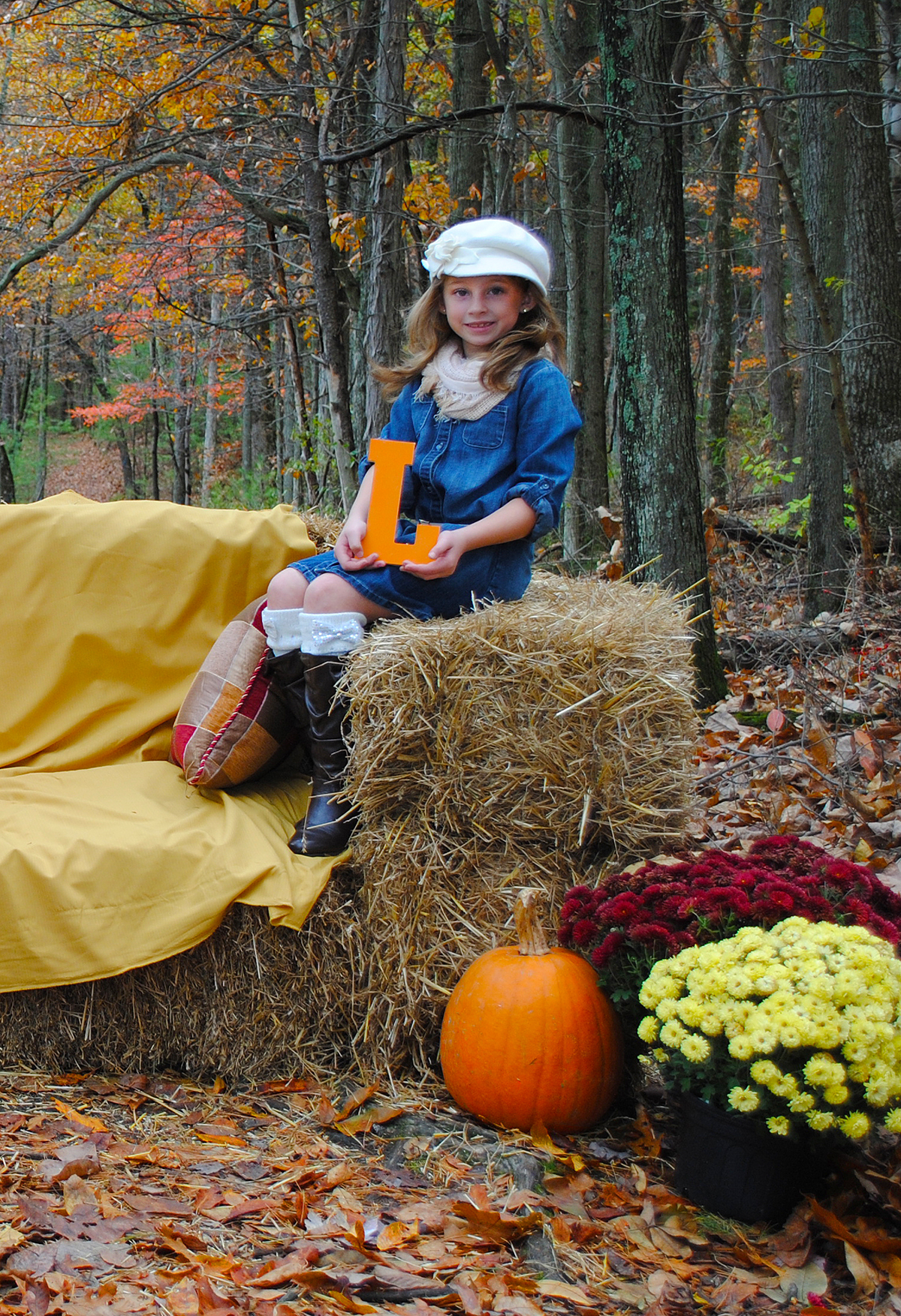 Fall setting Nature outdoors family kids