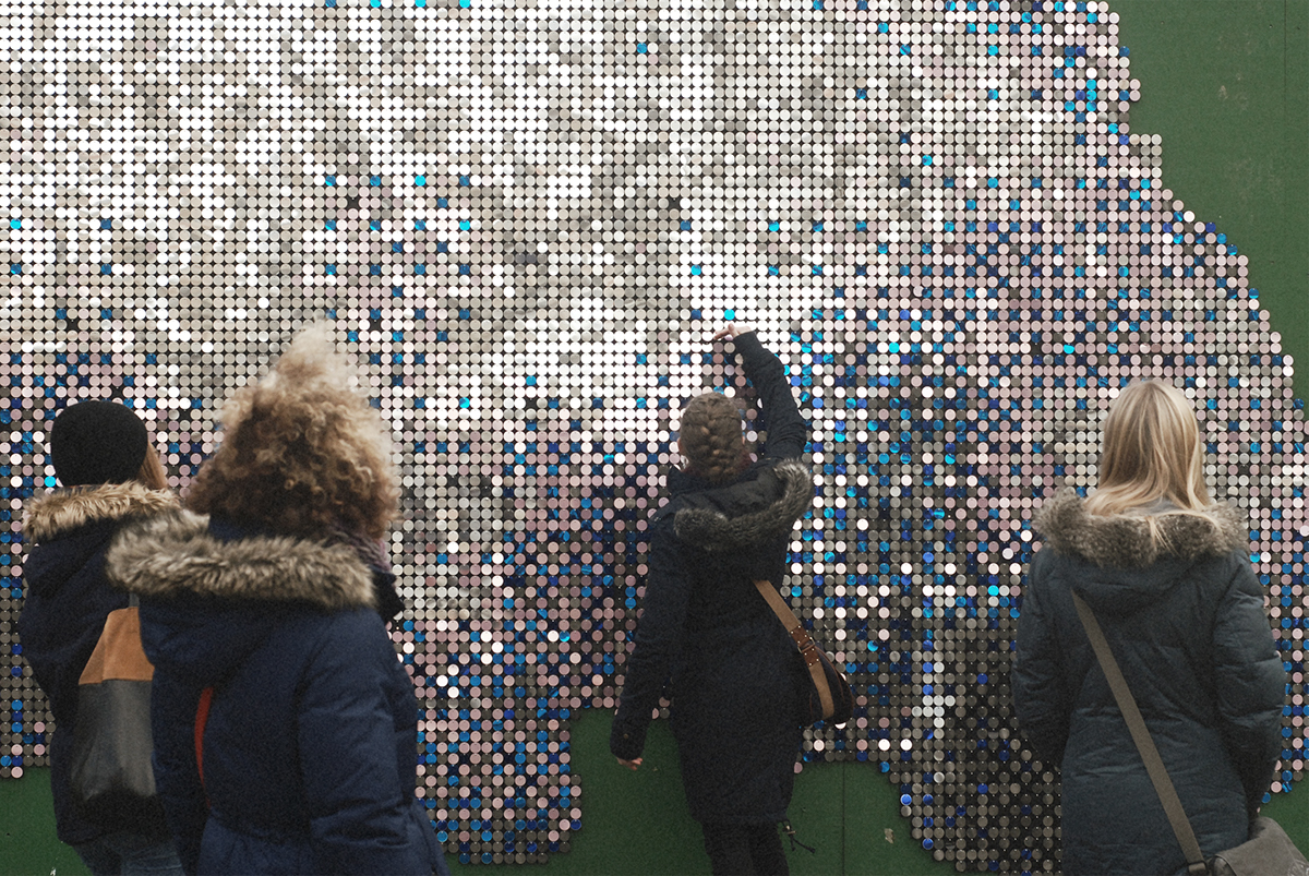piles  bunker Kongens Nytorv Byens Hegn metro copenhagen sequins pixels icelandic danish Scandinavian art concept