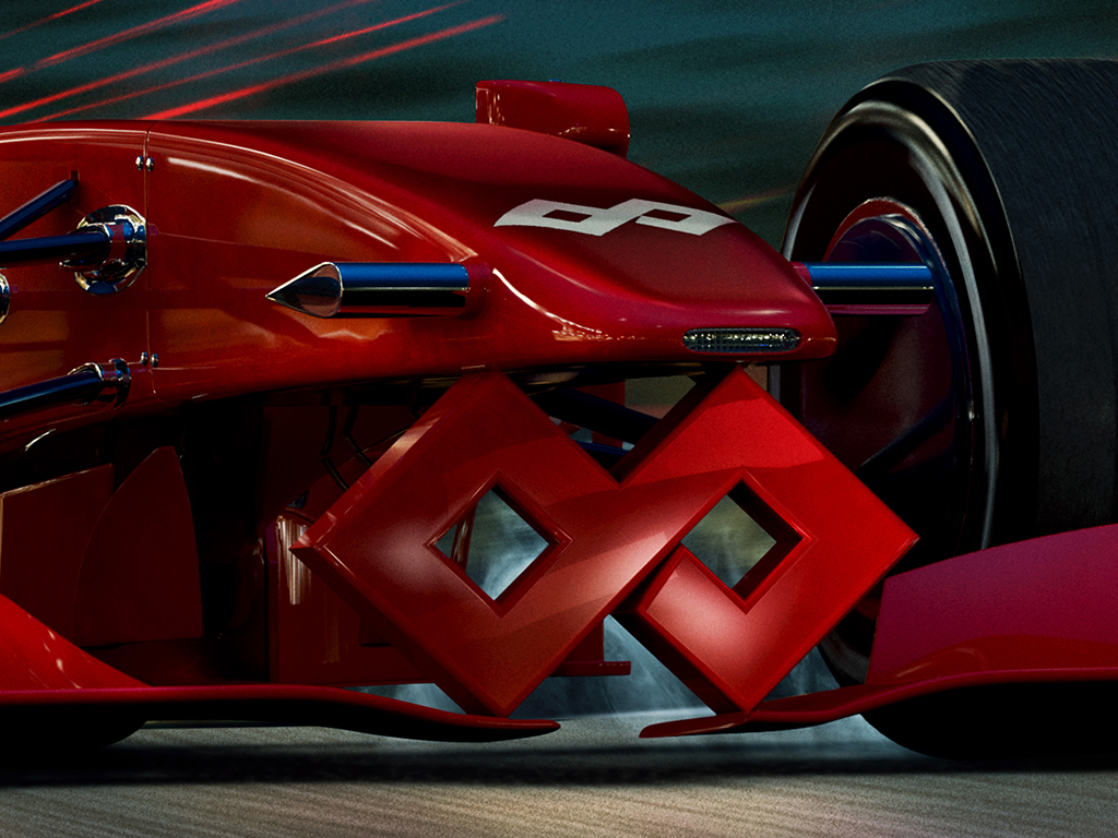 f1 Formula 1 Bahrain car red motion blur city night Grand prix bahrain tires llantas 3D CGI speed race