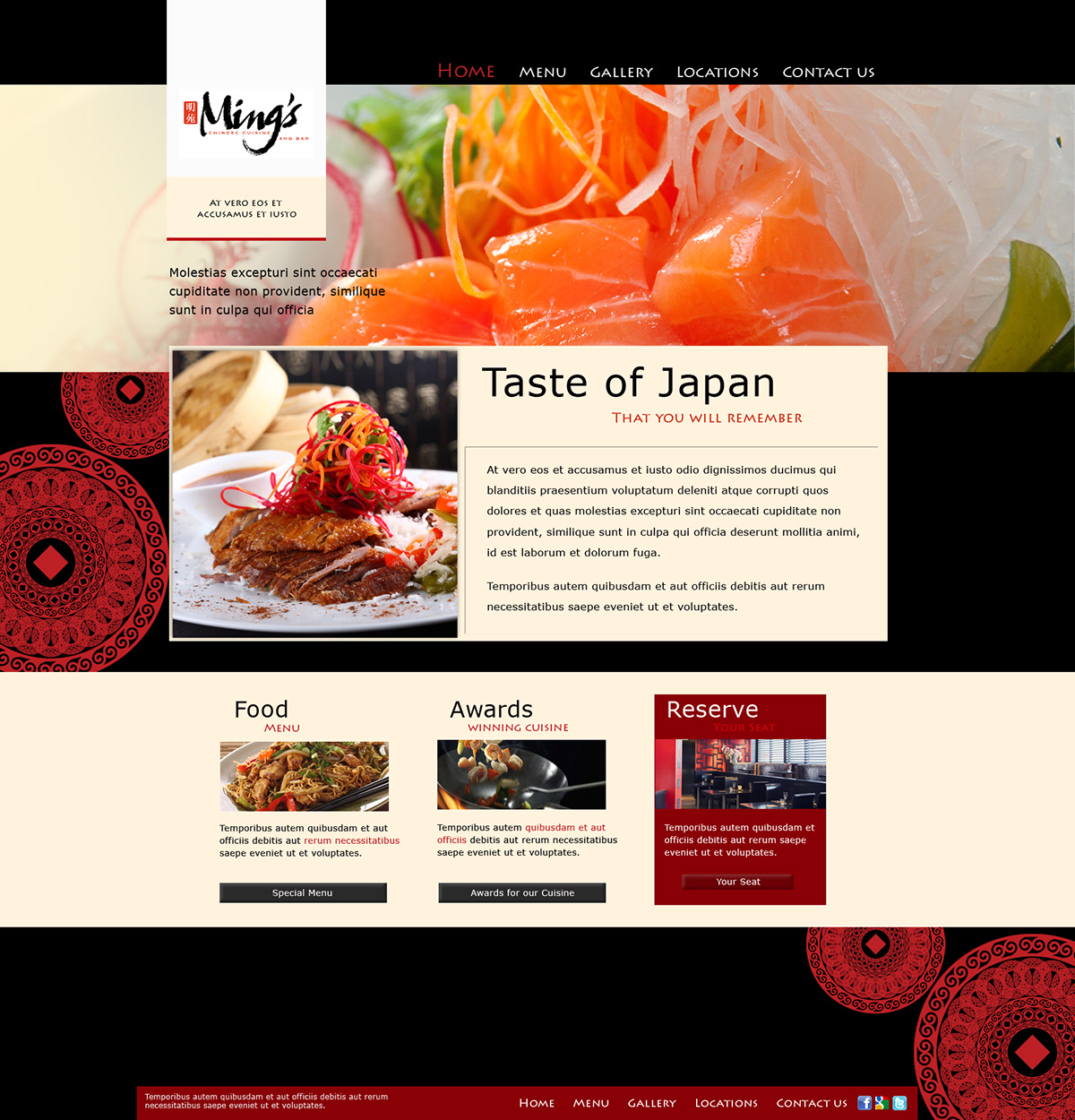 restaurant  chinese  web  design