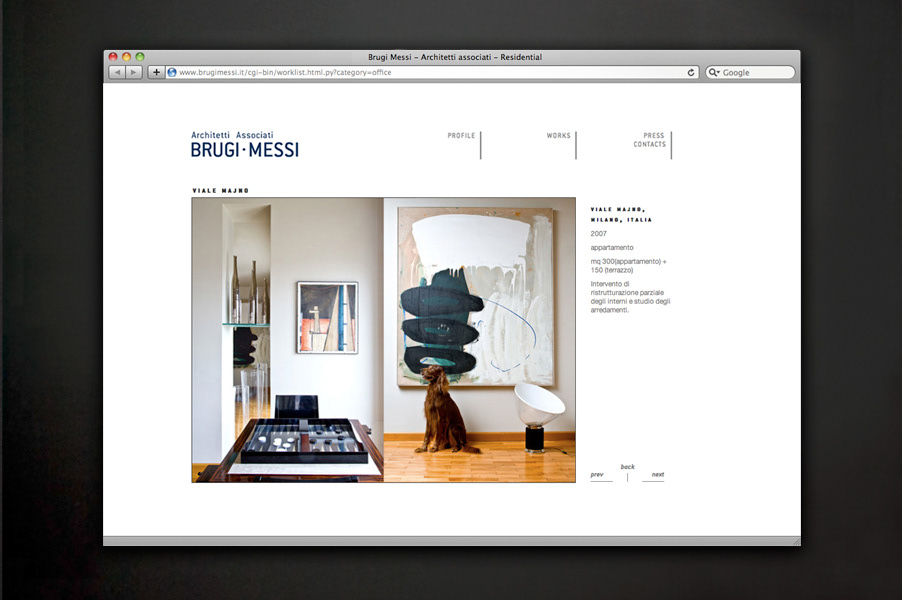 Website architects design creative store luxury Consulting blue identity lettering brugimessi milan etro visual logo