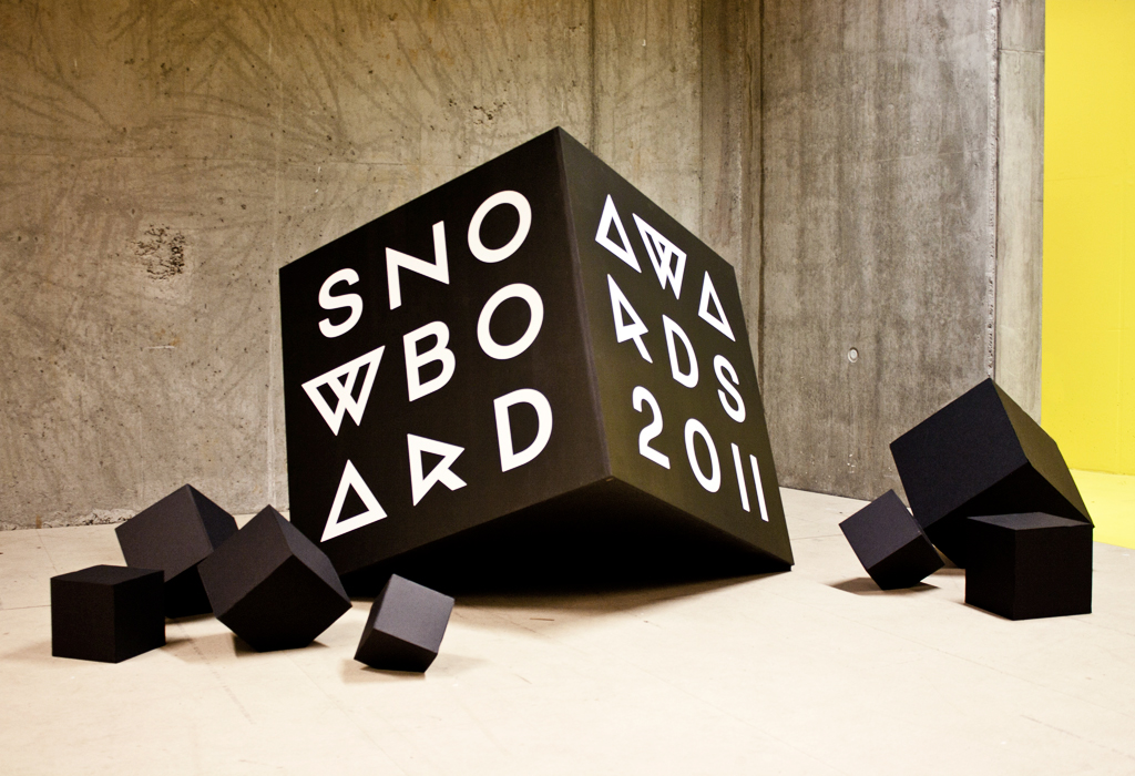 visual identity identity logo type snowboard snowboard awards award environmental design black box prize nordic White Back Drop Typeface