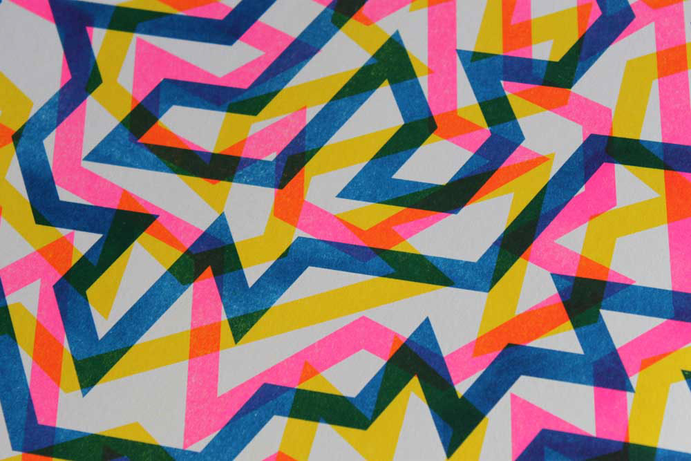 Riso risograph print prints screen printing pattern Patterns designs colour LCC London college of communication Patterneer A3-170gsm 