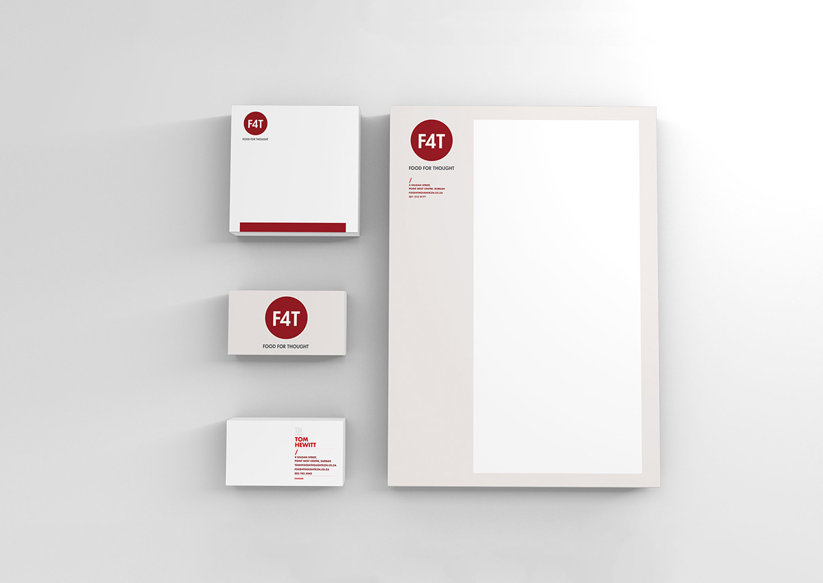 Food  Food for Thought Stationery Corporate Identity identity red F4T