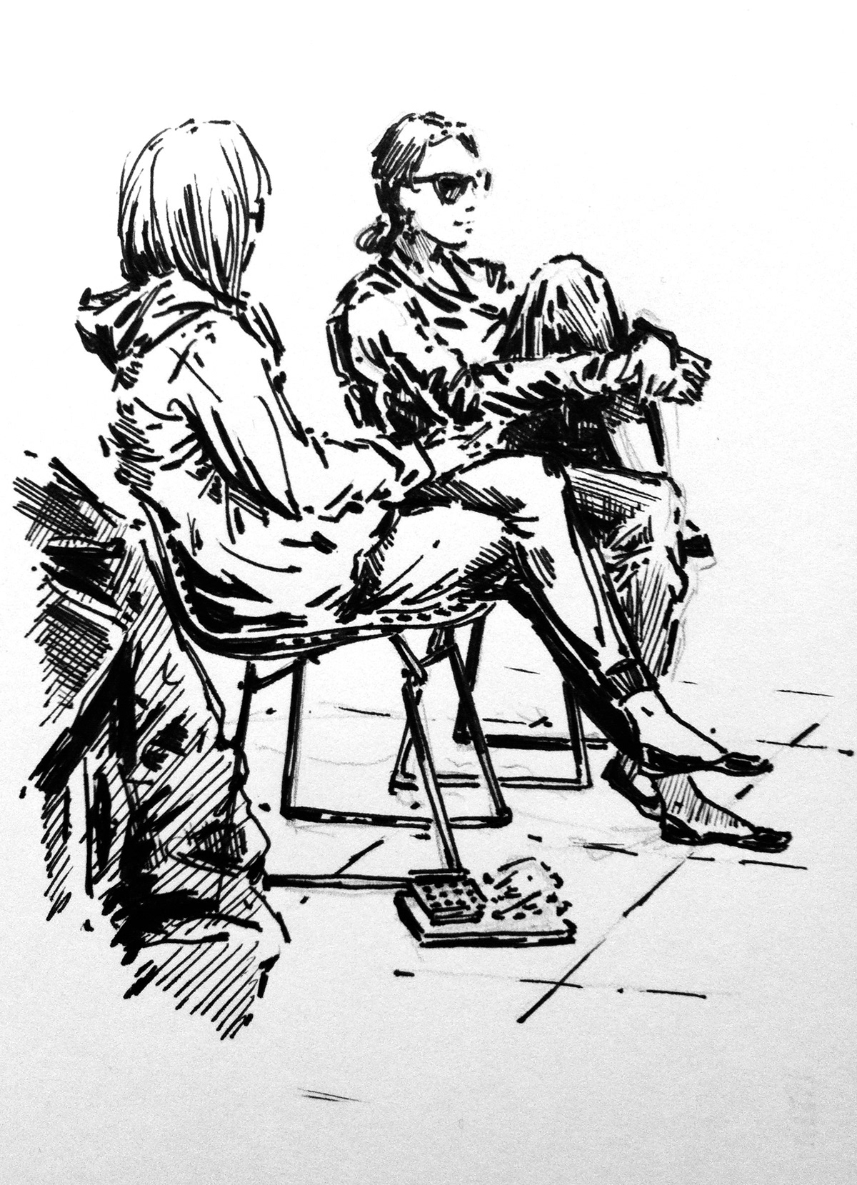 London black and white Street ink sketch sketching freehand pen sketchbook line drawing
