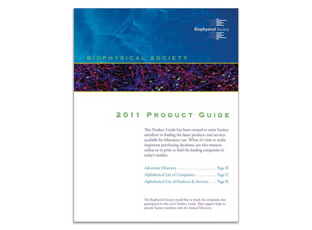 Annual Meeting product guide scientific vendors guide biophysical supplies companion piece