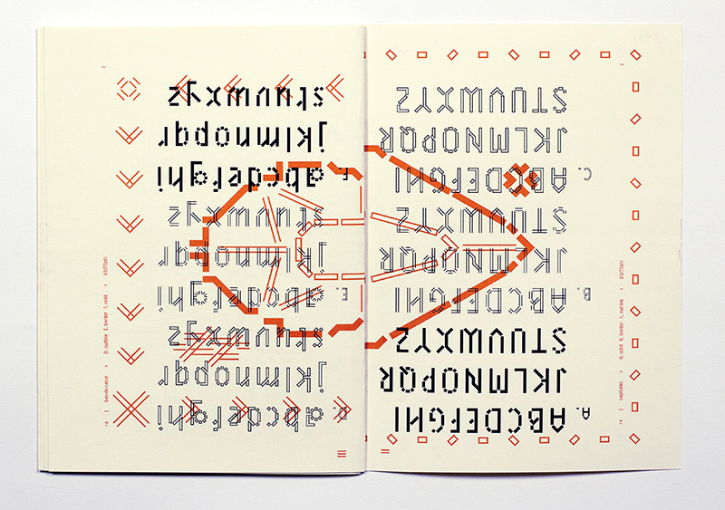 border contemporary elegant experimental kapla minimal outline pixel quartz solid font Volcano Type specimen brochure Typeface