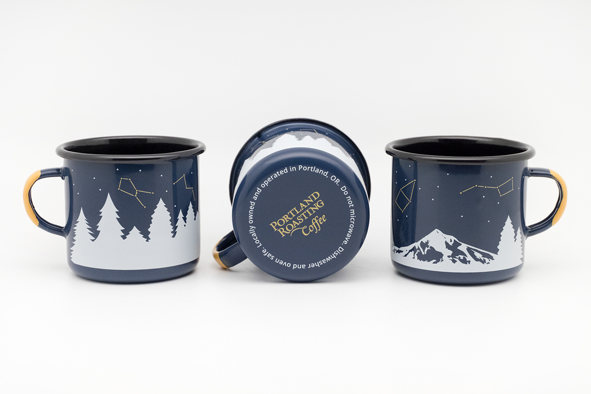merchandise ILLUSTRATION  pacific northwest mug design mt. hood Portland Roasting Coffee Portland Oregon