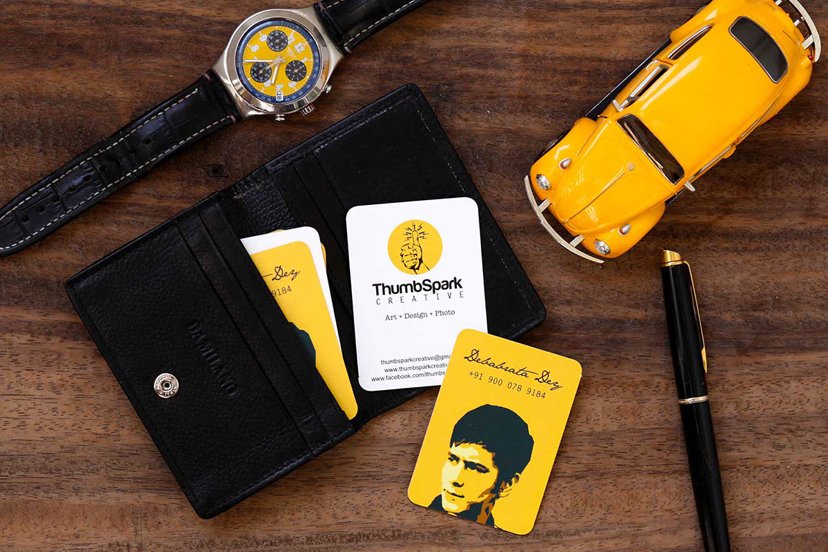 visiting card business card self portrait logo adobe Illustrator yellow Self Promotion Promotion