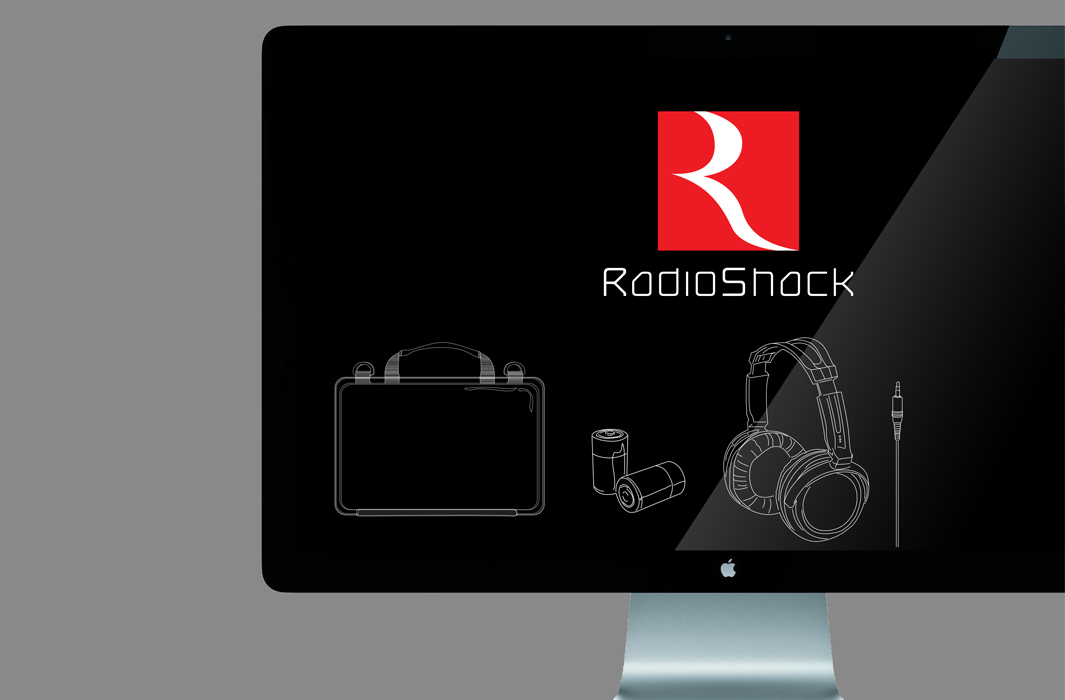 Adobe Portfolio Radio Shack  electronics Retail black and red  design  typography identity