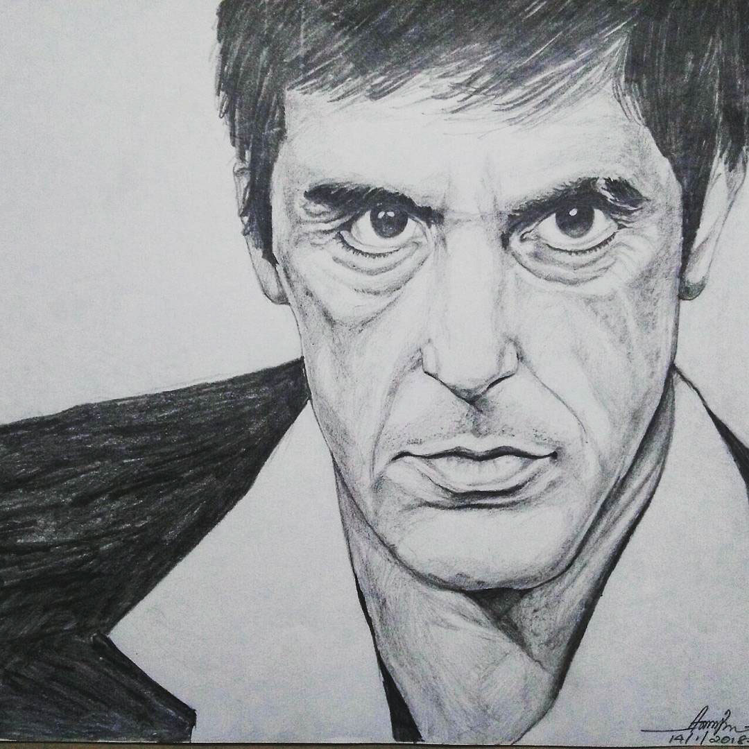 al pacino hollywood portraits godfather series devils advocate Pencil drawing