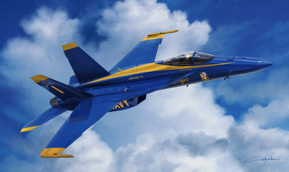 aviation art blue angels digital Digital Art  digital painting F-18 fighter jet Military Military Aviation navy