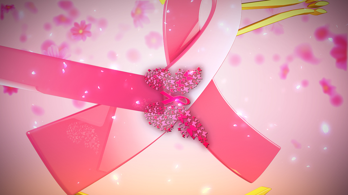 breast cancer month ribbon Freelance ID pink gold