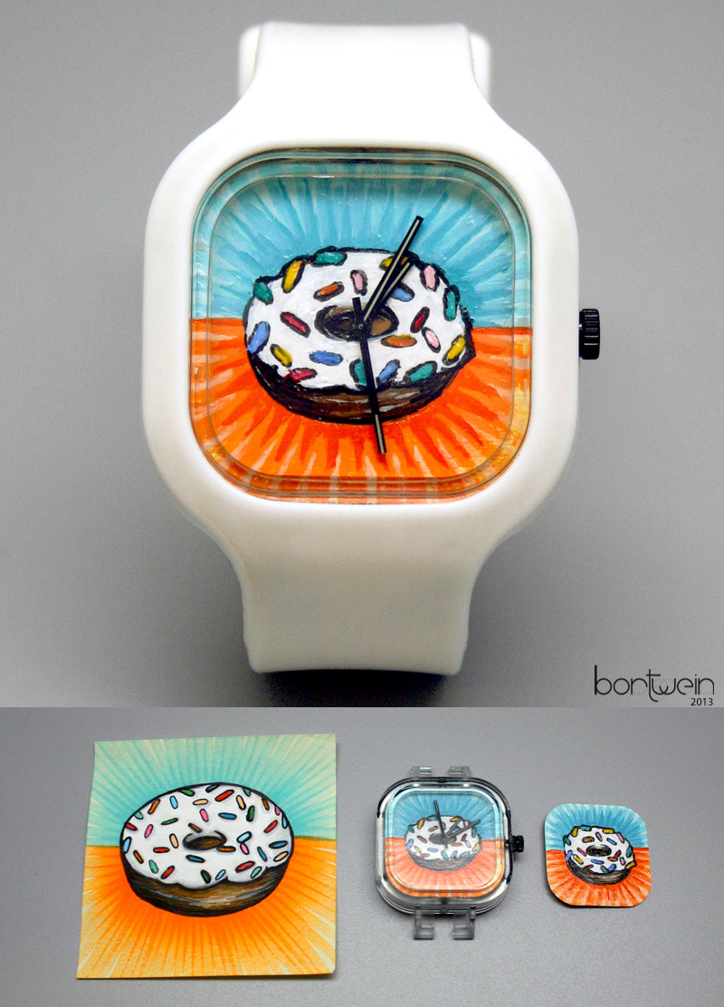 watch donut Food  humor Modify Watches Custom design arts