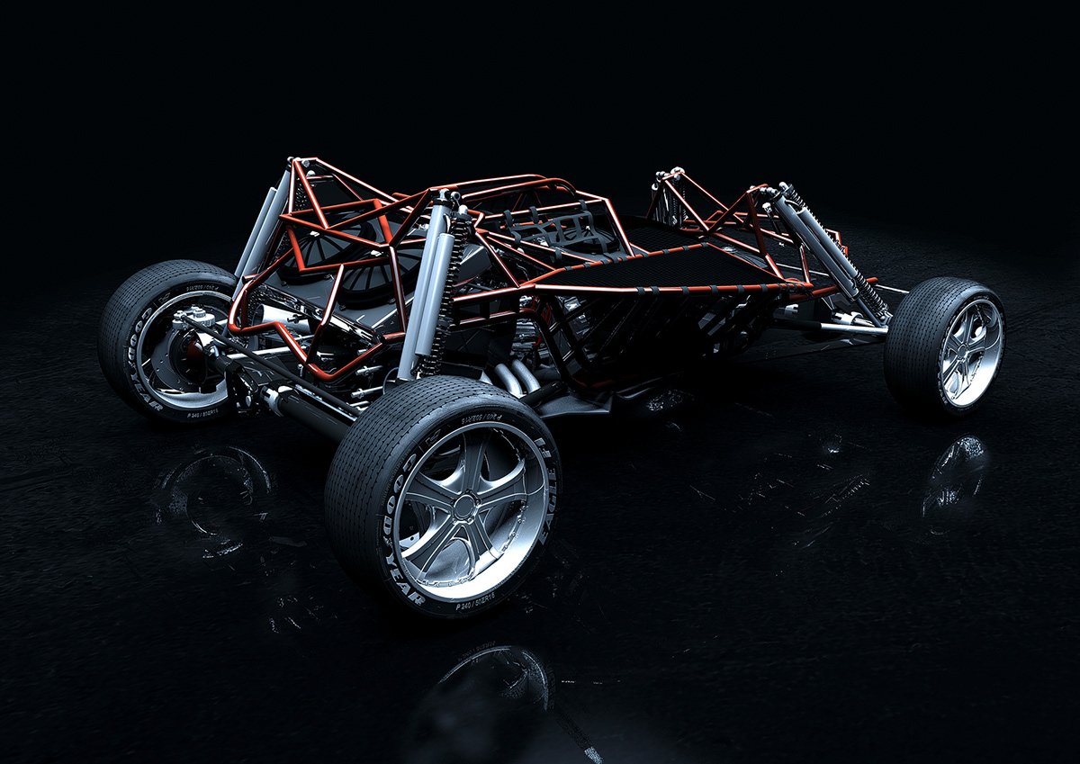 car car design automotive   soberpixels dirty bouncer cinema4d photoshop design Render Cars