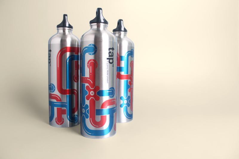 sydney water bottle design TAP Faucet red blue Sustainable eco friendly winner sticker