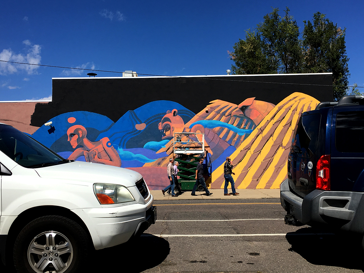 Mural wall eagle jaguar aguila beohake denver Colorado