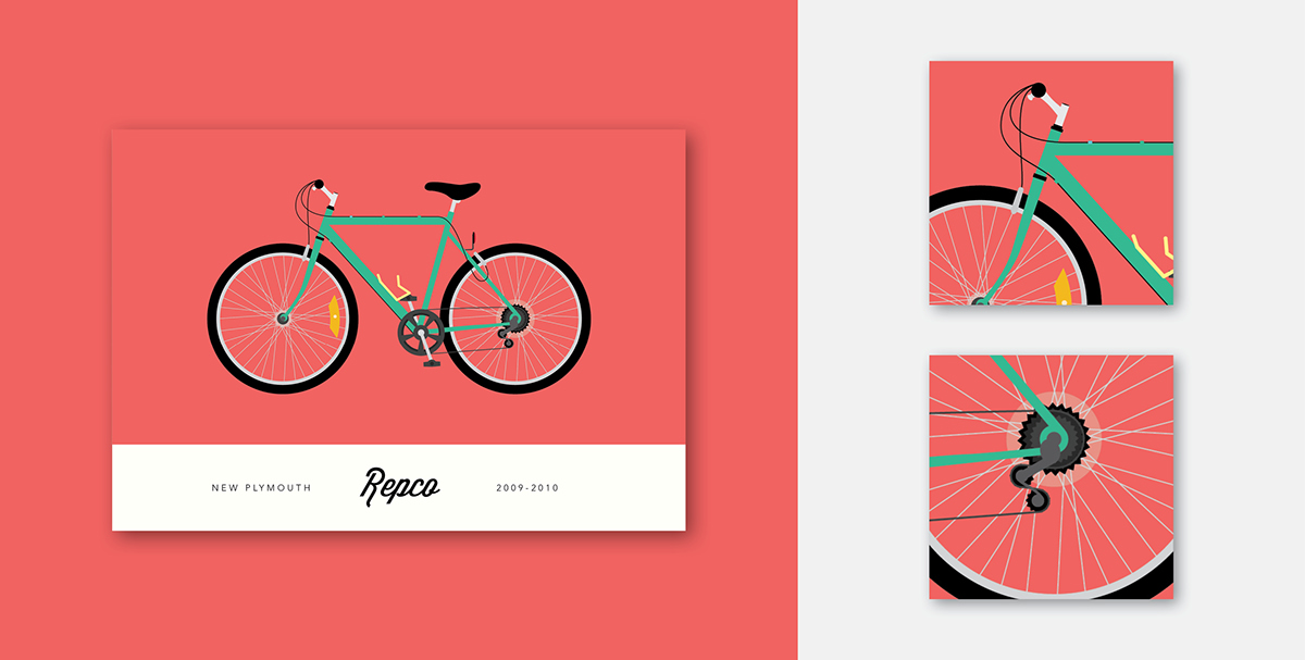 Bicycles bikes Icon digital illustration simple book Ride or Die Pastels