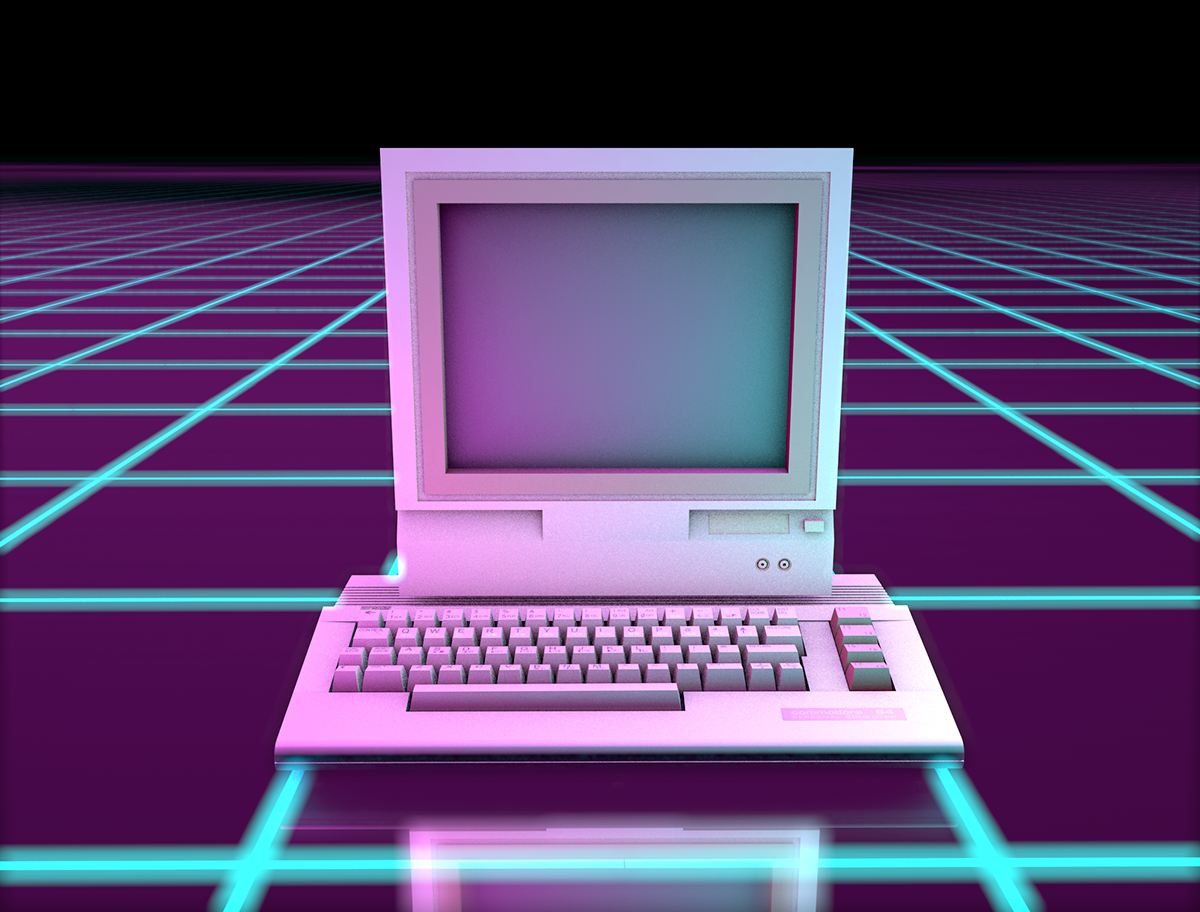 retrofuturistic 80s futuristic Retro vintage computer graphics commodore 64 Vintage Computing