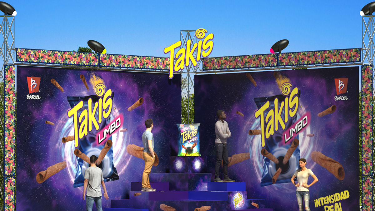 Takis booth Stand game Board festival Btl barcel Landmark activation