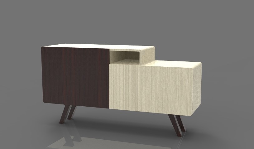 sideboard wood wallnut dark light keyshot Render Solidworks furniture riva1920