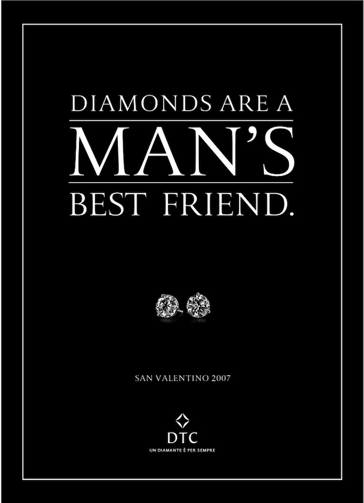 diamond  best friend men De Beers DTC Valentine's Day Jewellery