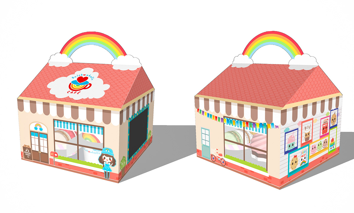 Rainbowholic cafe takeout box cake cupcake japan japanese kawaii take-out take-away carry-out