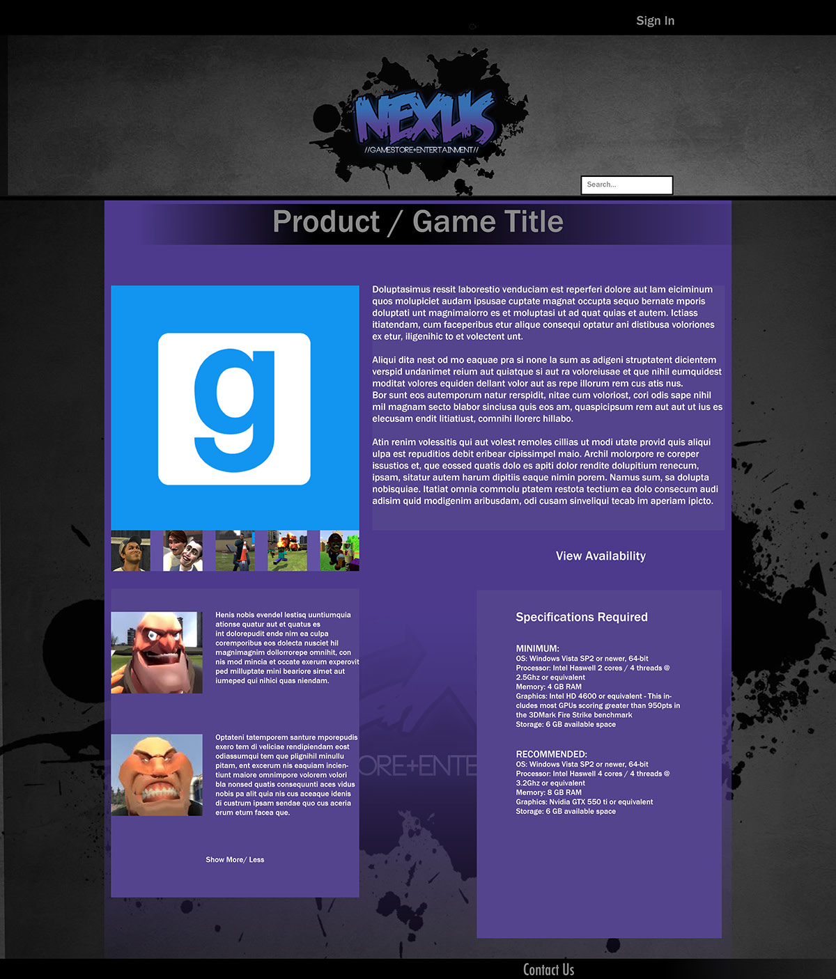 nexus Website Design store
