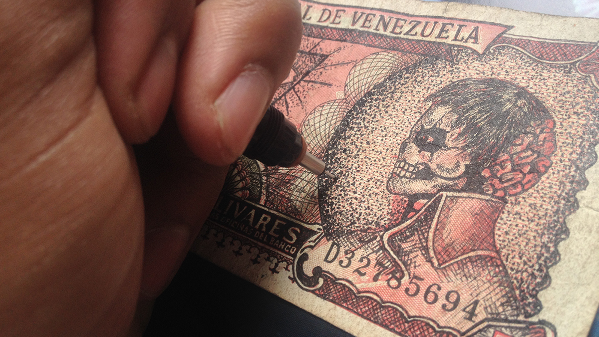 bills money cash draw Drawing  skull ILLUSTRATION  art buenos aires venezuela