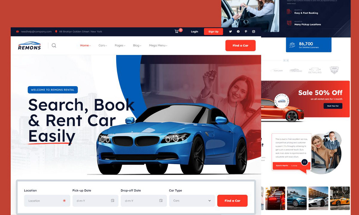 design logo brand identity landing page Website car Vehicle graphic design  branding  Rentals
