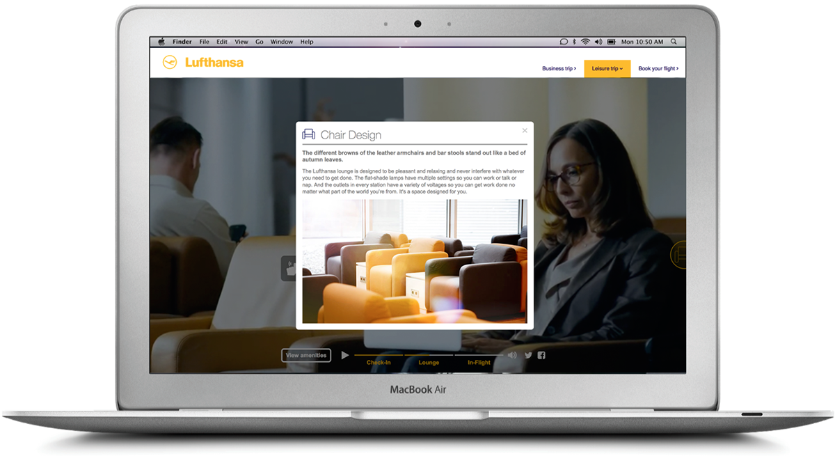 Lufthansa airline microsite interactive video