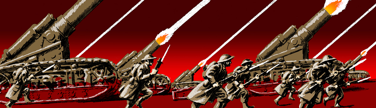 world war I book review New York Times tanks soldiers politics red blue Democrat republican political illustration 3D