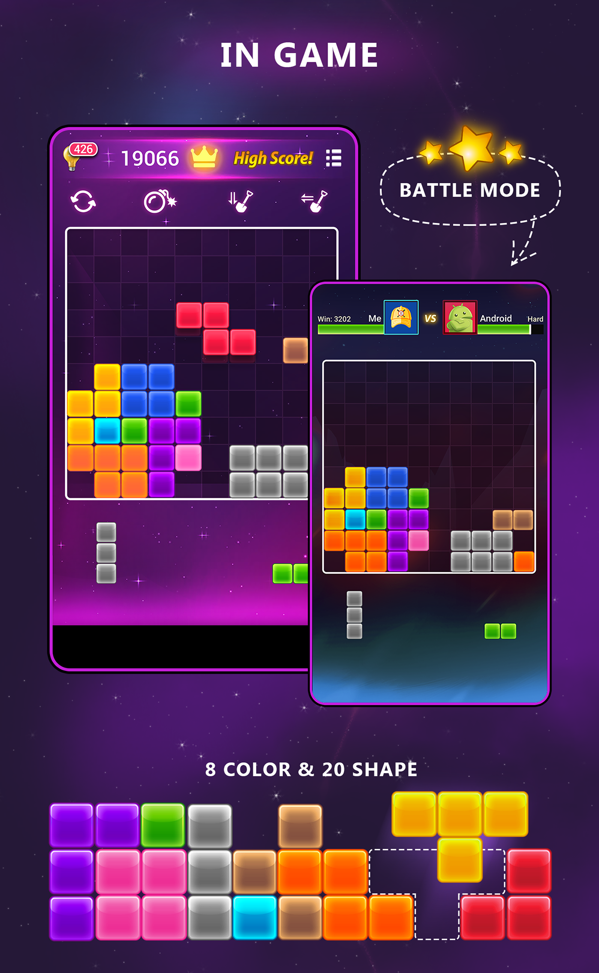 block 1010 Mobile app ui game UI/UX Design Puzzle game block game Block Puzzle